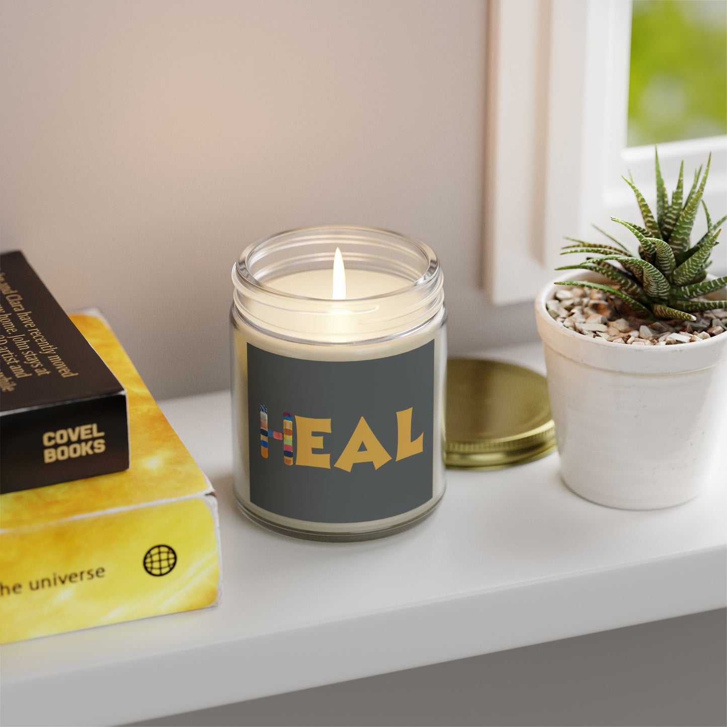 HEAL Collection Scented Candle | Coconut Apricot Wax | Relaxation Gift, Wellness Decoration, Self-Care Essential, Aromatherapy Treat