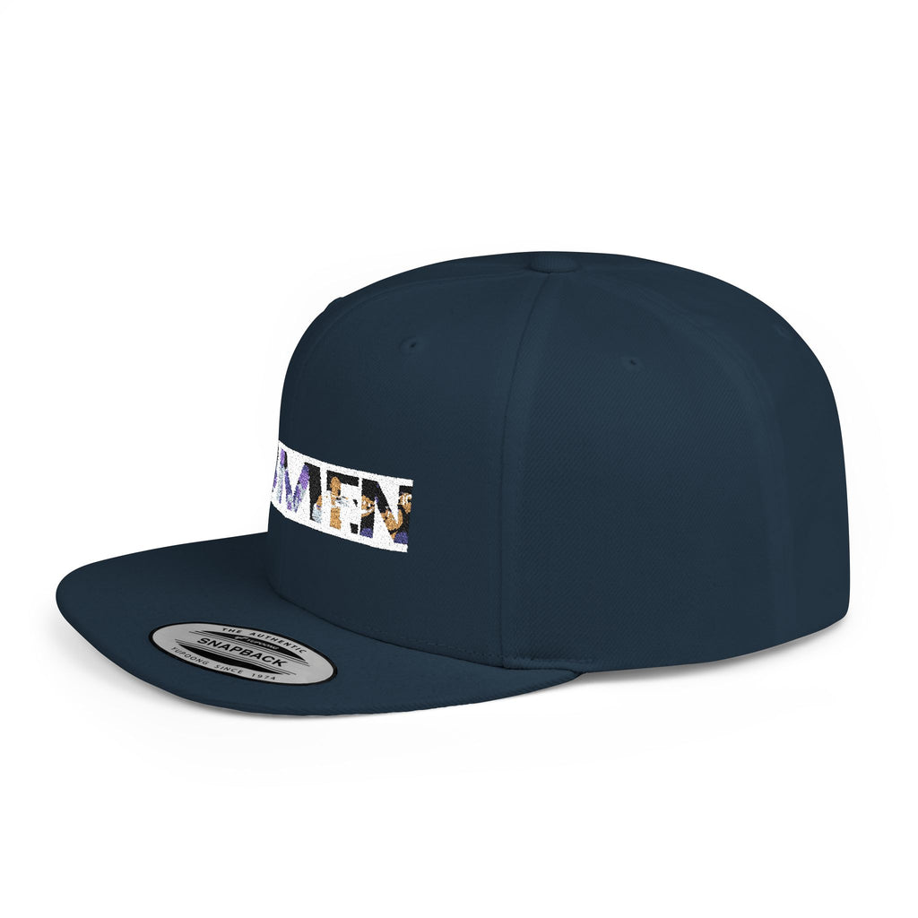 HUMEN Collage Logo Designer Flat Bill Snapback Hat - A nod to unity and self-expression.