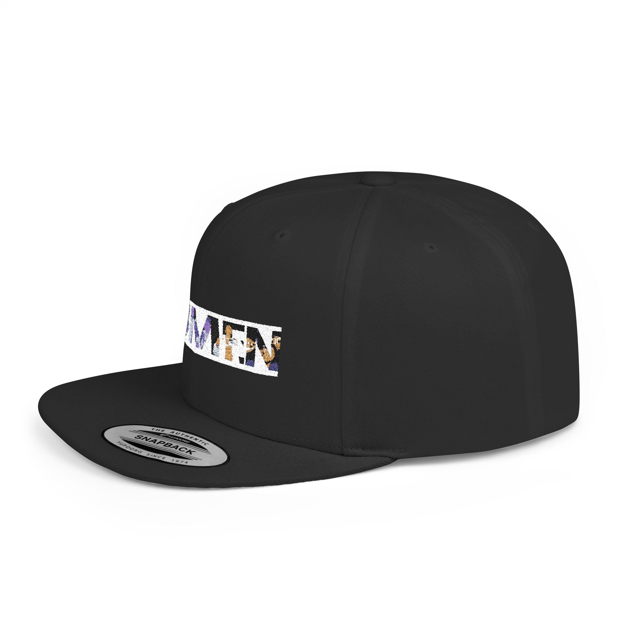 HUMEN Collage Logo Designer Flat Bill Snapback Hat - A nod to unity and self-expression.