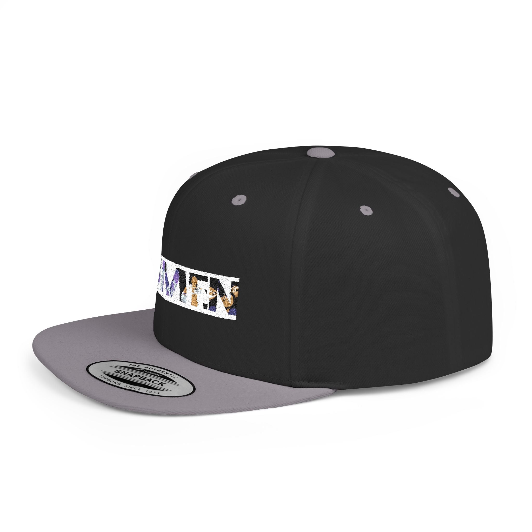 HUMEN Collage Logo Designer Flat Bill Snapback Hat - A nod to unity and self-expression.