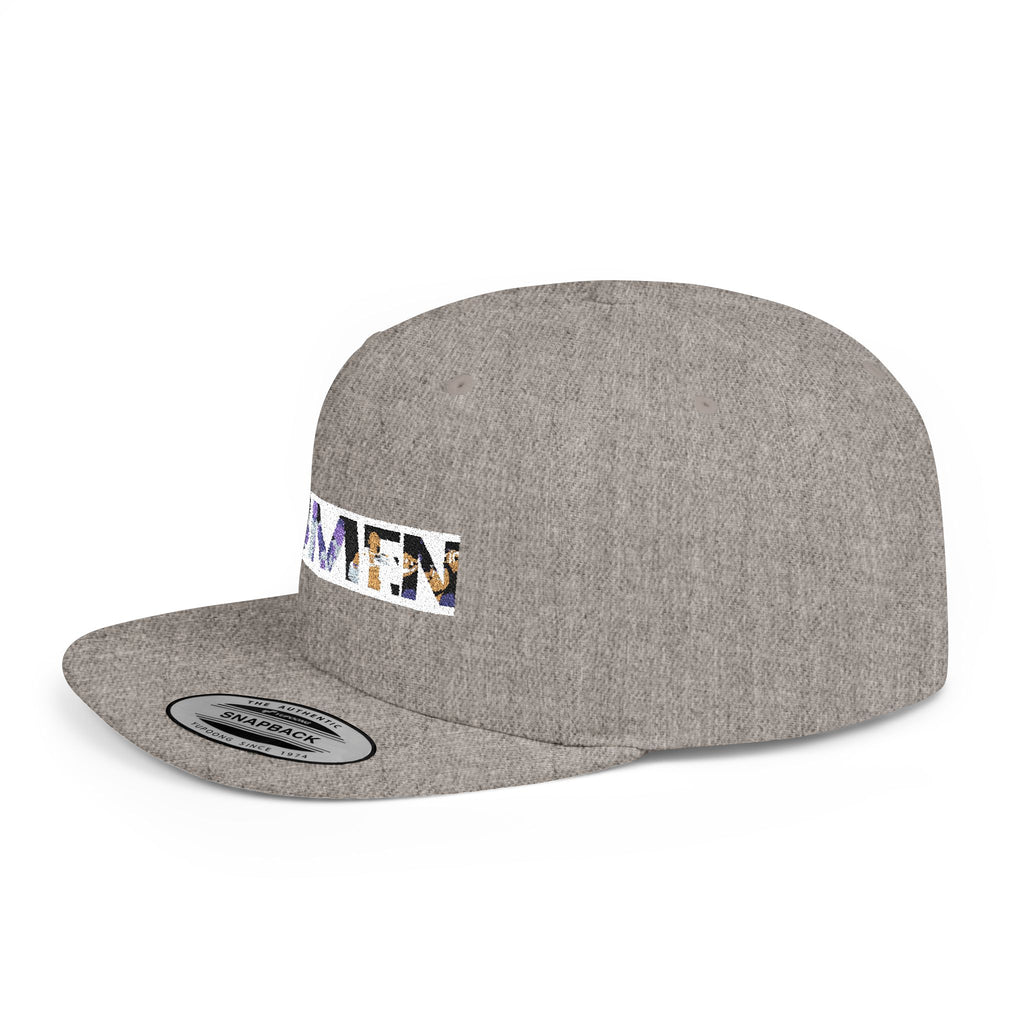 HUMEN Collage Logo Designer Flat Bill Snapback Hat - A nod to unity and self-expression.