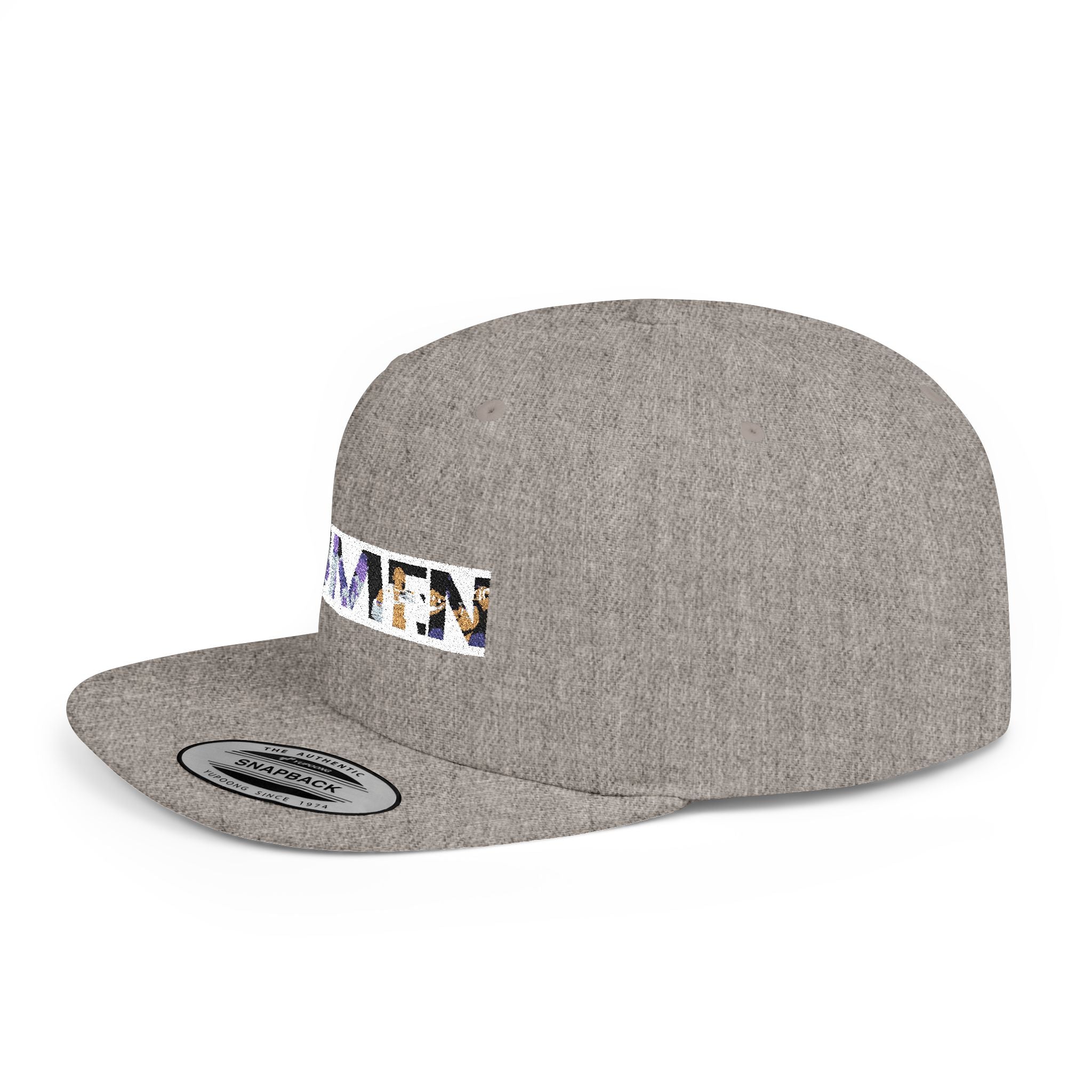 HUMEN Collage Logo Designer Flat Bill Snapback Hat - A nod to unity and self-expression.