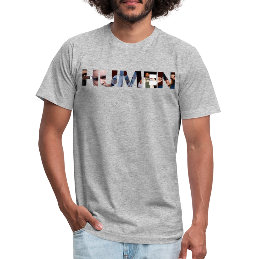 HUMEN Collage Logo Designer Tee - heather gray