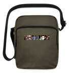 The iconic "HUMEN" logo crossbody bag! Each letter tells a story, making this a wearable piece of art. - olive