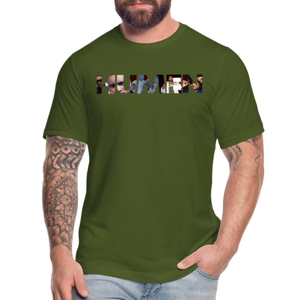 HUMEN Collage Logo Designer Tee - olive