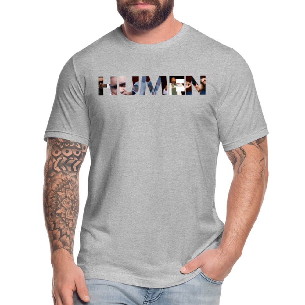 HUMEN Collage Logo Designer Tee - heather gray
