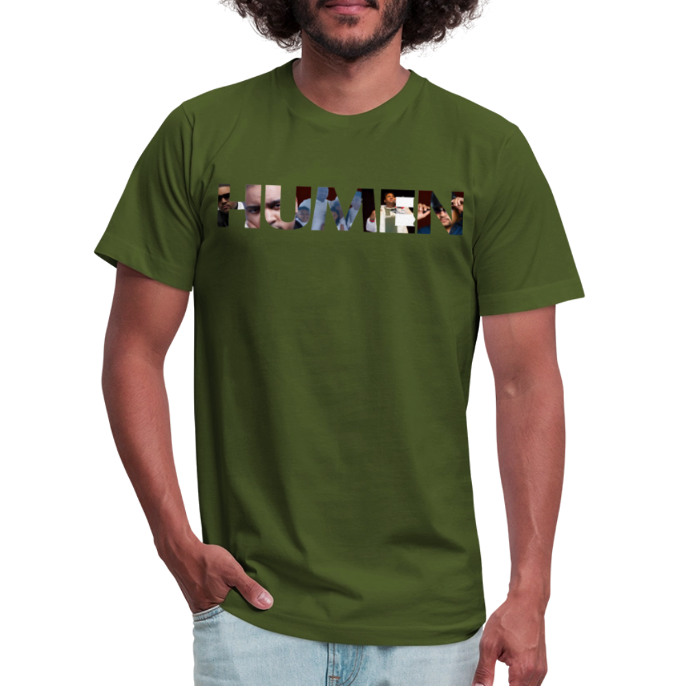 HUMEN Collage Logo Designer Tee - olive