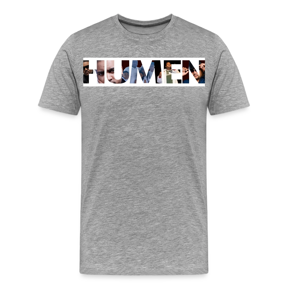 HUMEN Collage Logo Designer Tee - heather gray