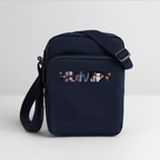 The iconic "HUMEN" logo crossbody bag! Each letter tells a story, making this a wearable piece of art. - navy