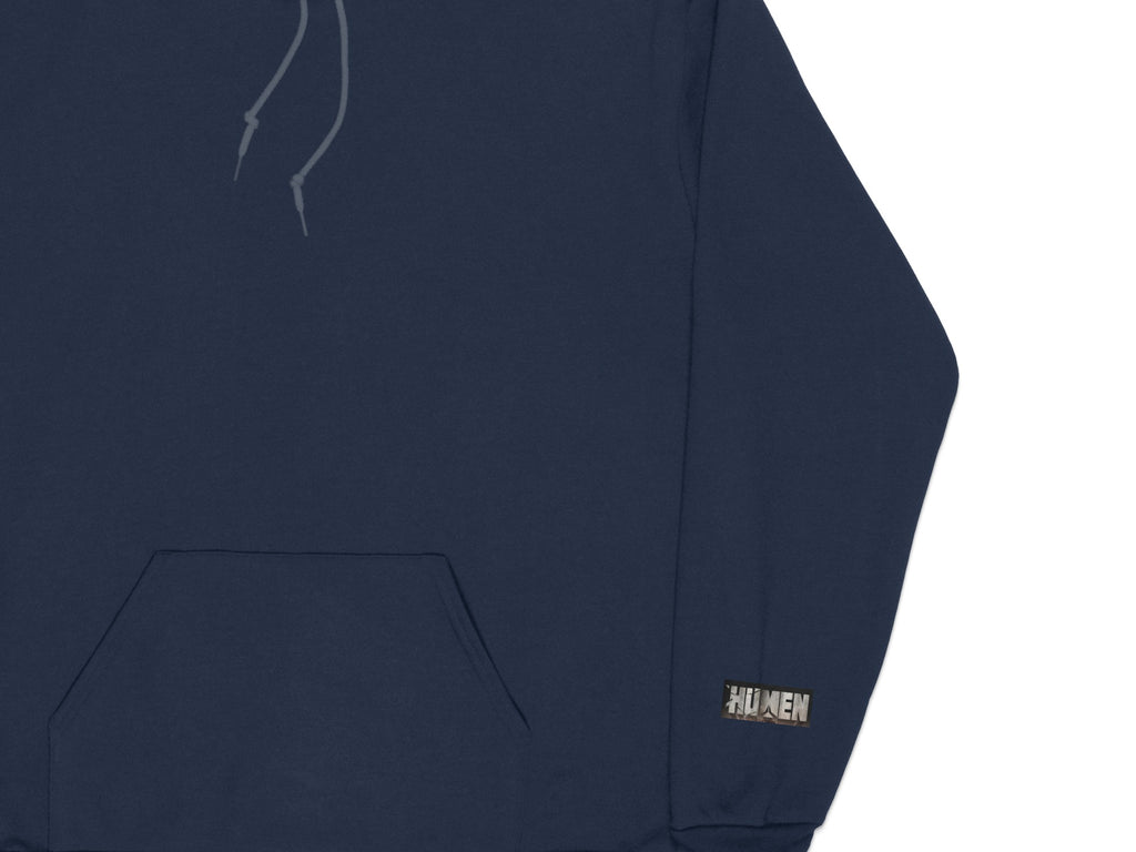 Navy Hooded Sweatshirt With Front Pocket Design