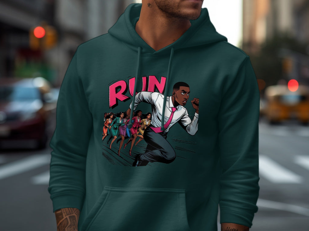 Run Graphic Hoodie with Stylish Animated Design