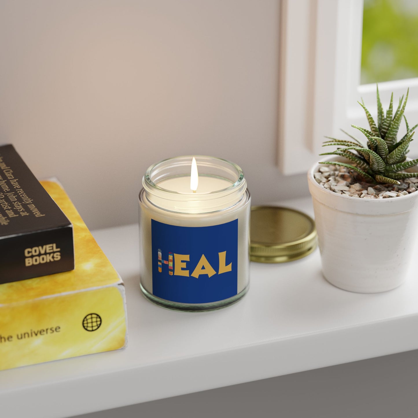 HEAL Collection Scented Candle | Coconut Apricot Wax | Relaxation Gift, Wellness Decoration, Self-Care Essential, Aromatherapy Treat