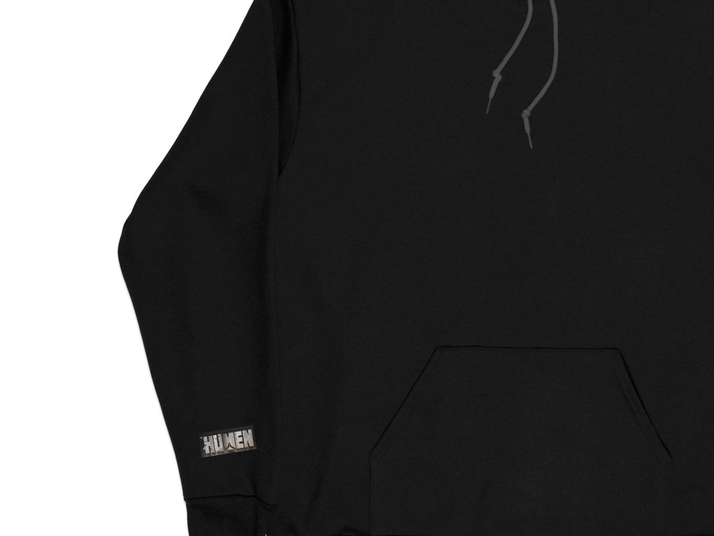 Casual Black Hooded Sweatshirt with Pocket
