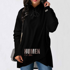 HUMEN For Her Designer Mid-Length Slim Fit Hoodie Sweatshirt