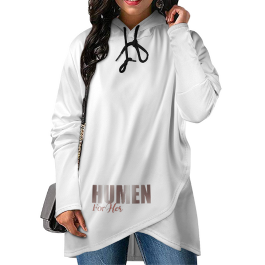 HUMEN For Her Designer Mid-Length Slim Fit Hoodie Sweatshirt